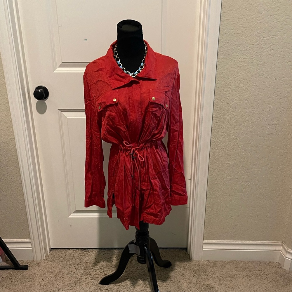 Red vintage zip up jacket